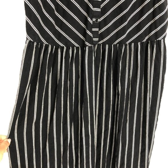 Joe Fresh Black white Striped Midi sleeveless cotton Dress size M - Picture 6 of 15